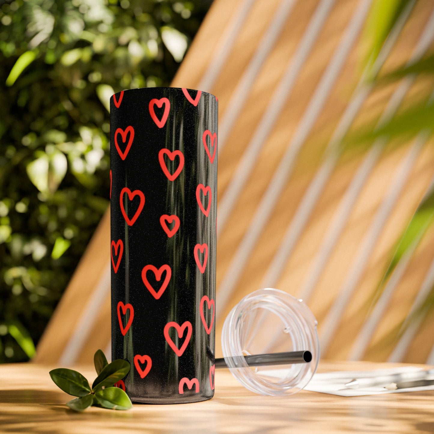 Heart Covered Tumbler with Straw, 20oz