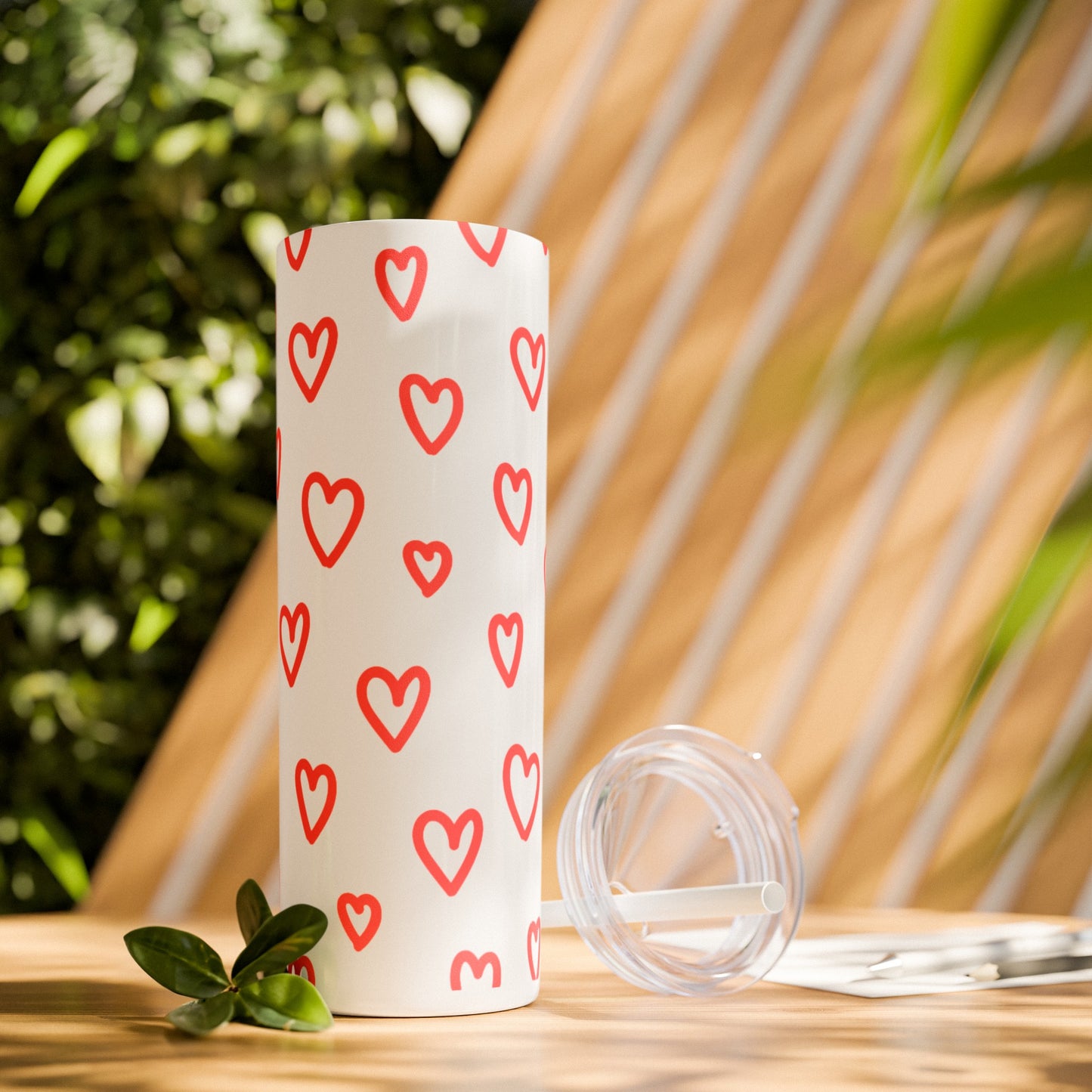 Heart Covered Tumbler with Straw, 20oz