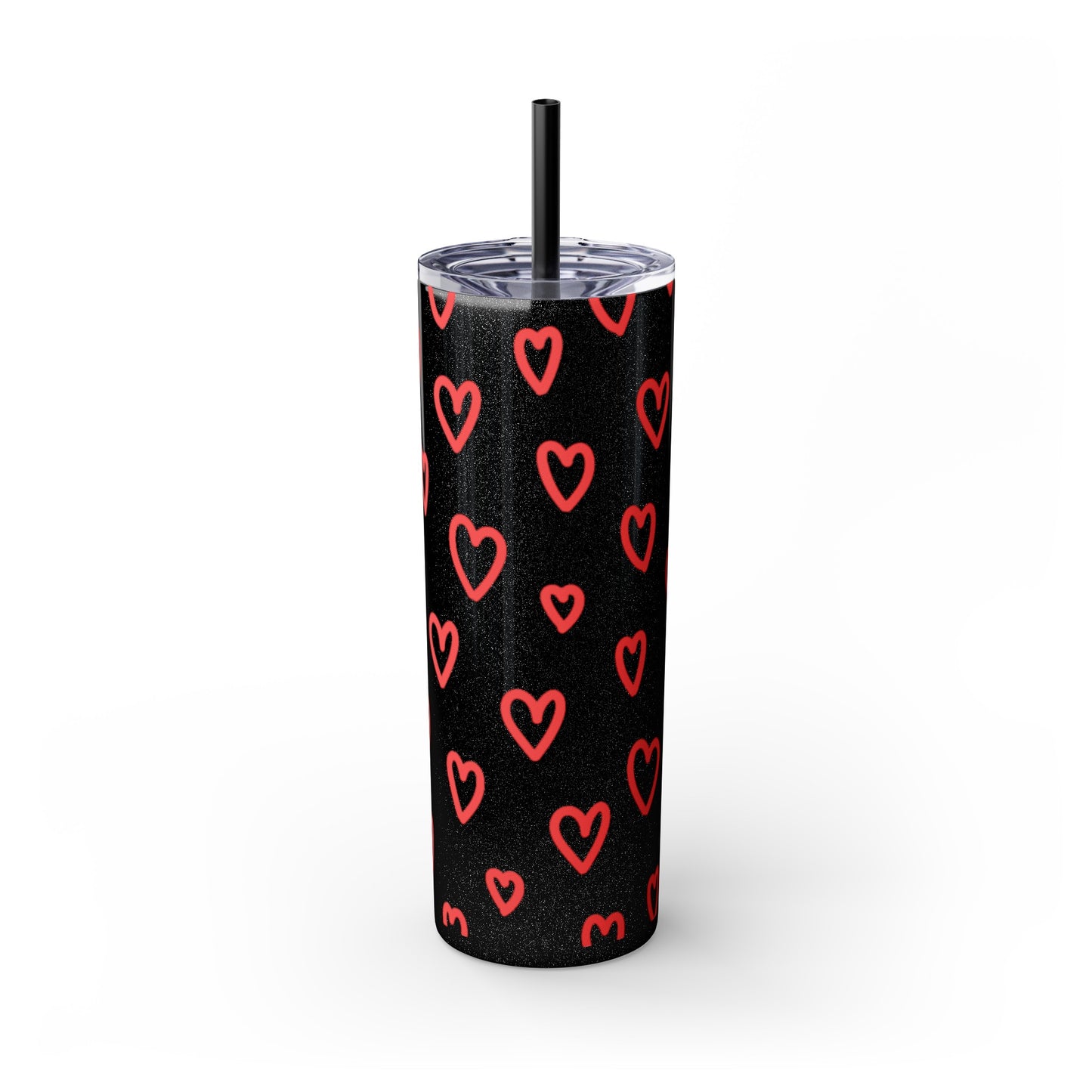 Heart Covered Tumbler with Straw, 20oz