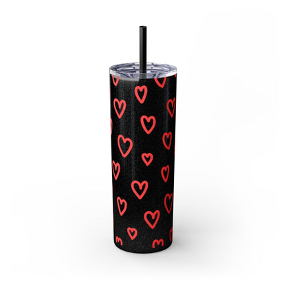 Heart Covered Tumbler with Straw, 20oz